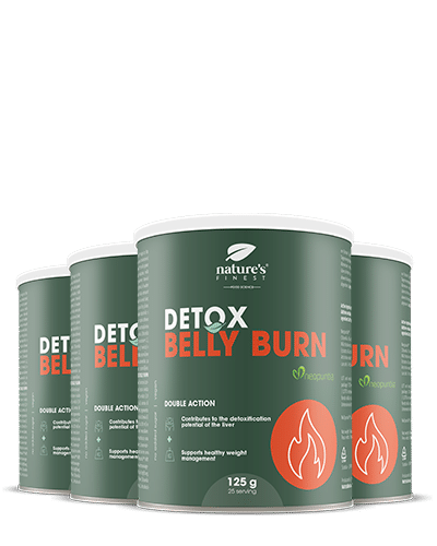 100% Belly Burn + DETOX | Pakket van 4 | Biologisch | Beste Afslankdrank | veganistisch afslankproduct | van Nature's Finest.